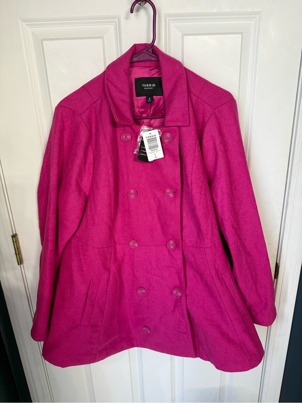 Torrid Women's Pink Double-Breasted Peacoat Size 0 NWT Winter Jacket Plus Size